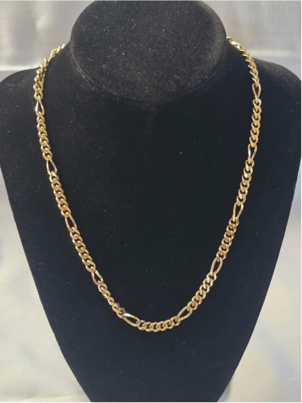 Vintage Monet 18" Gold Plated Figaro Chain Necklace